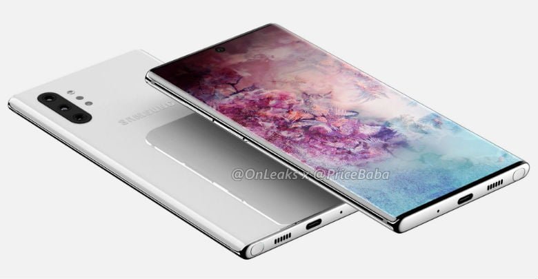 Samsung Galaxy Note 10 Pro als Renderbild
