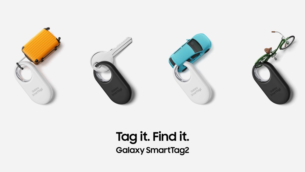 Der neue Samsung Galaxy SmartTag 2 in verschiedenen Farben